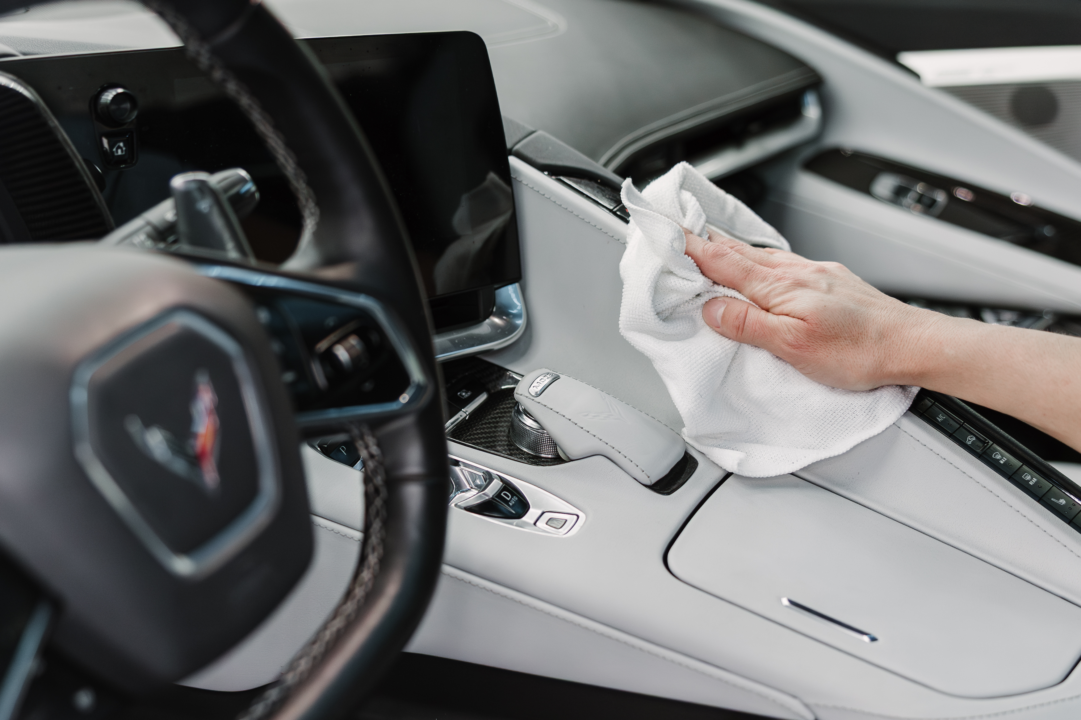 Luxury car interior detailing